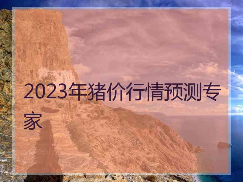 2023年猪价行情预测专家