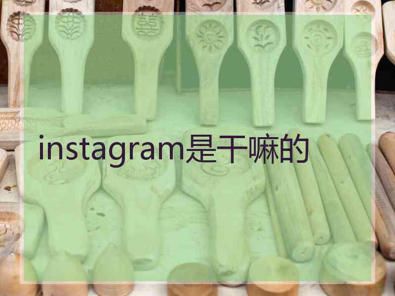 instagram是干嘛的